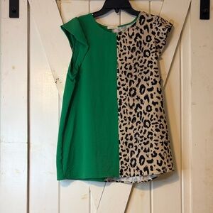 Green and Leopard Print women’s top